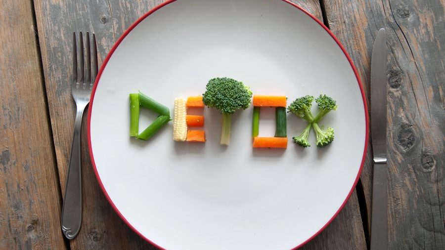 detox written with veggies
