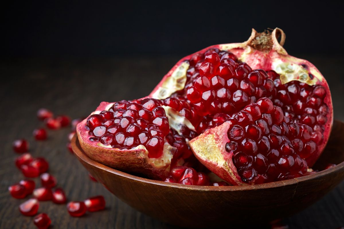 Pieces of pomegranate fruit