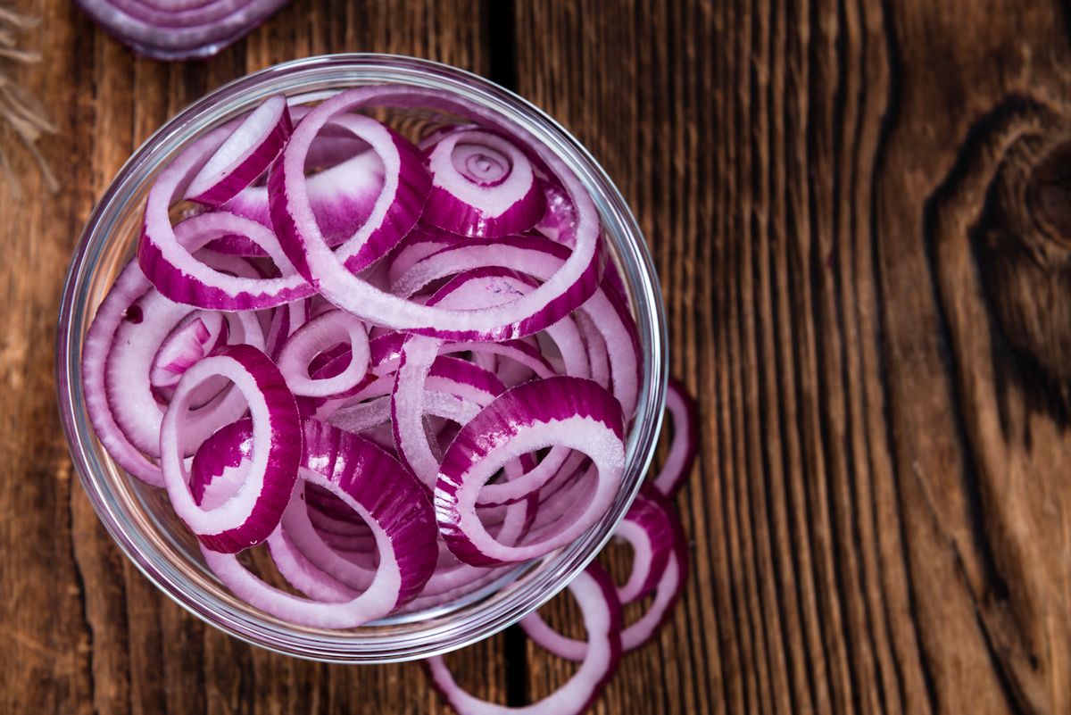 Portion of Red Onion rings