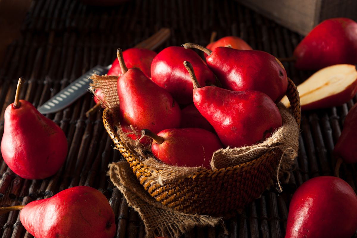 Raw Organic Red Pears