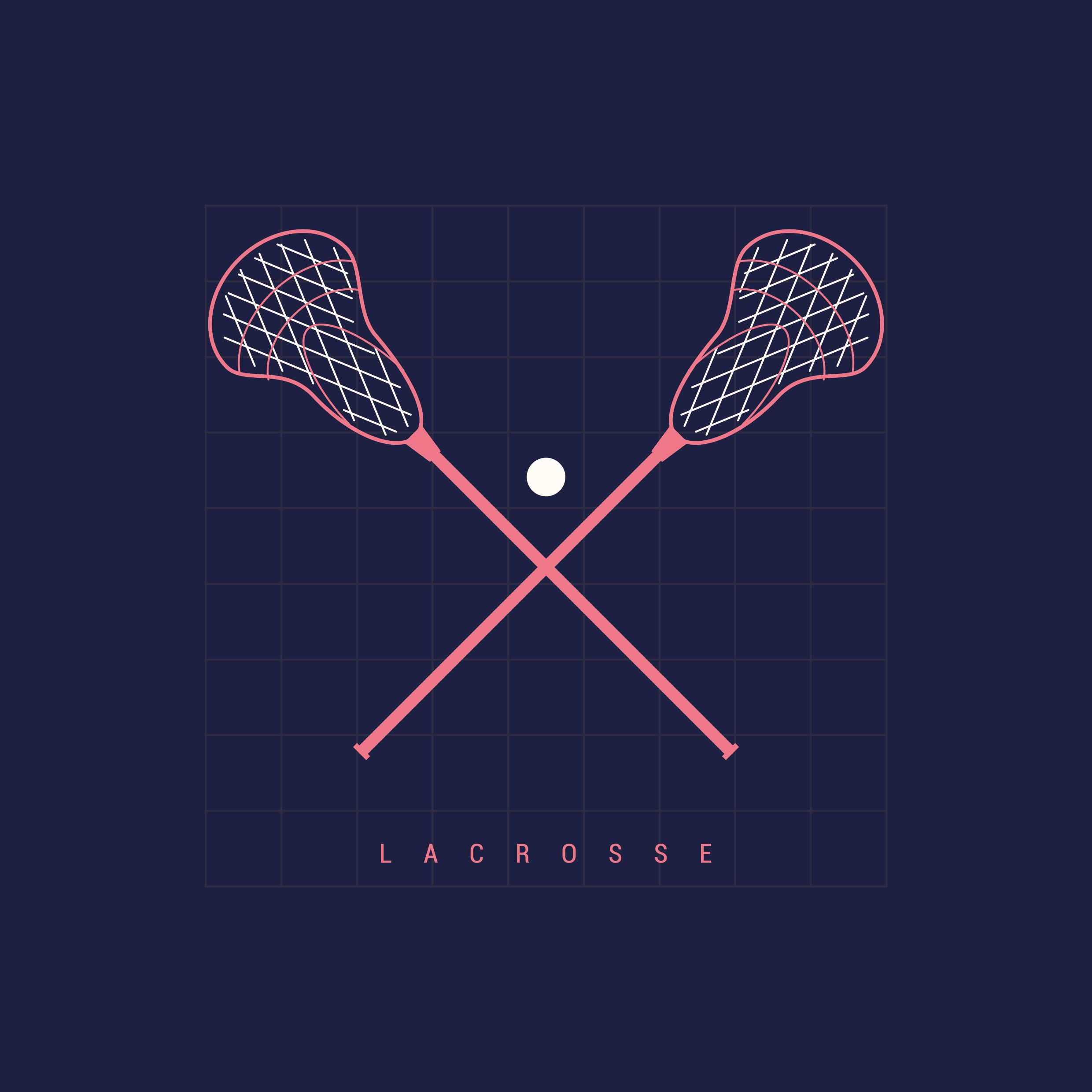 Lacrosse sticks and ball vector