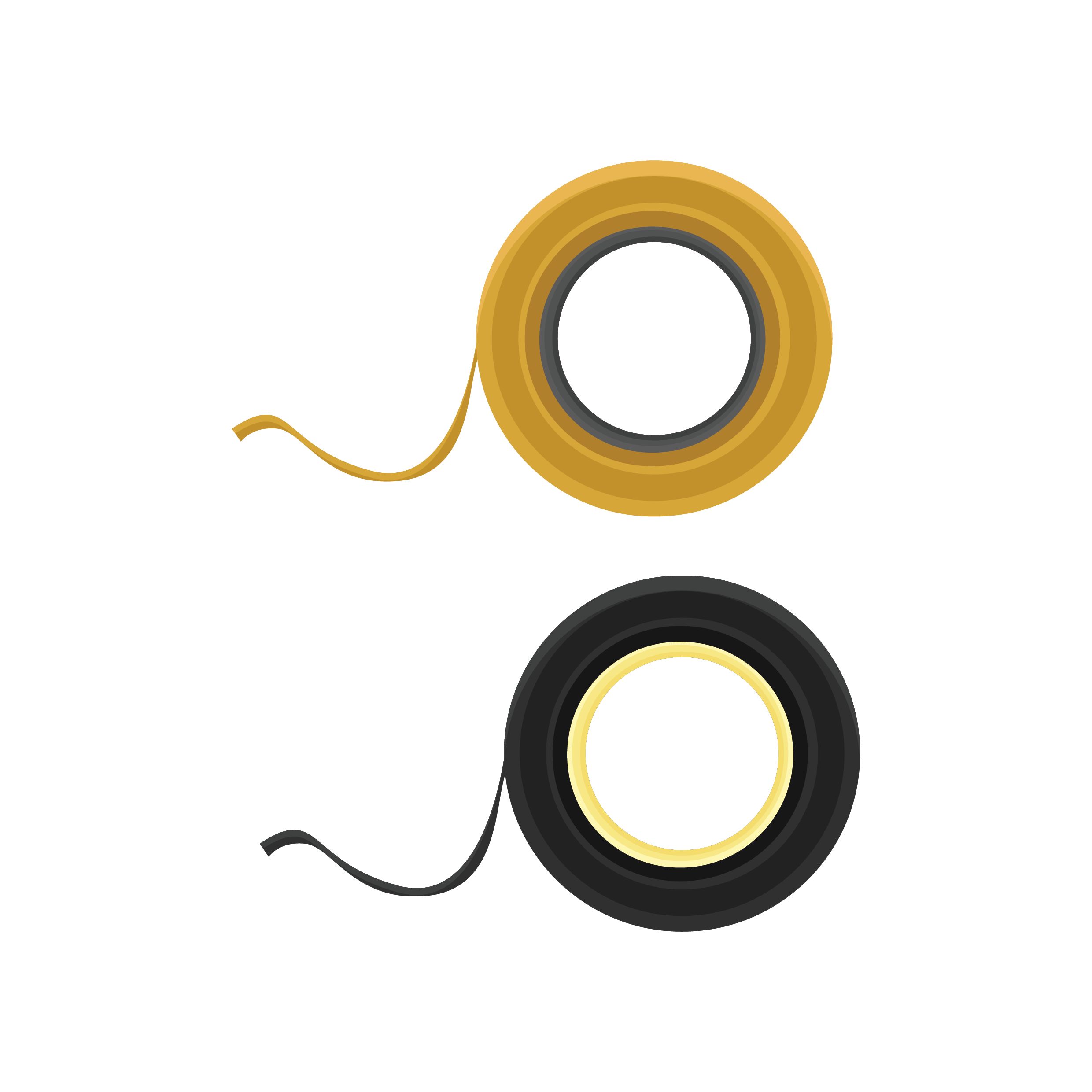 Yellow and Black duck tapes